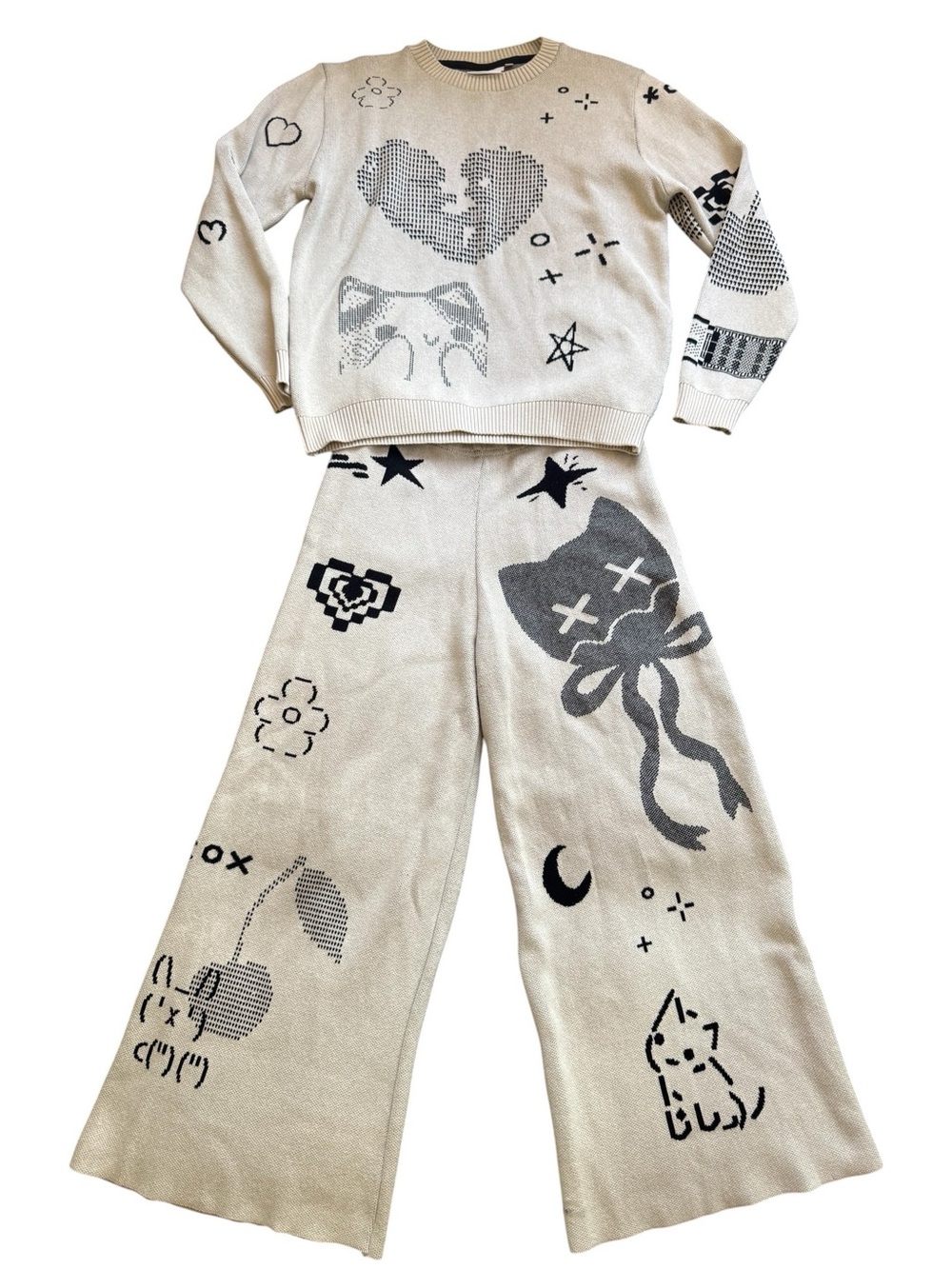 Ppaayyss Cat Graphic Knit Set